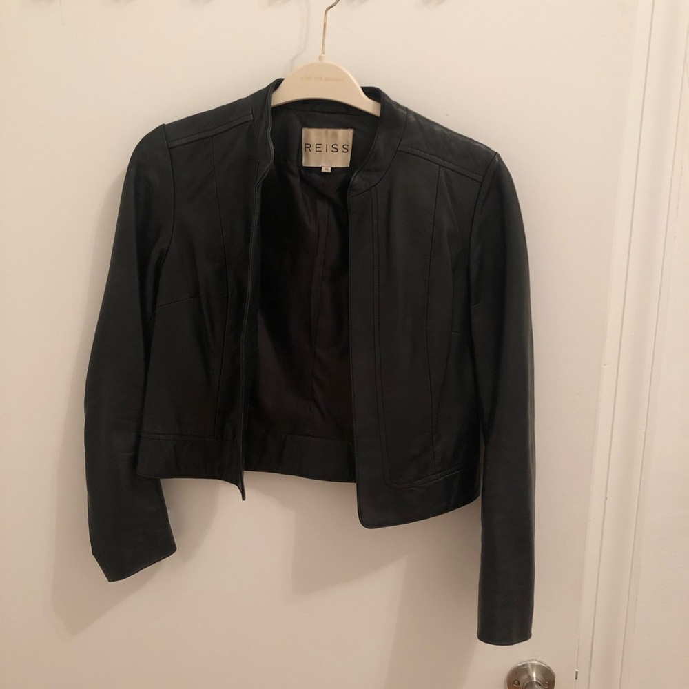 Reiss Bryony leather jacket - classic timeless cut